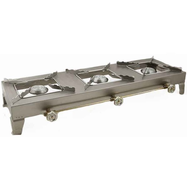 Εστία υγραερίου inox 3 (καυστήρες) μεγάλοι CalferGas ΕΛΙ-300