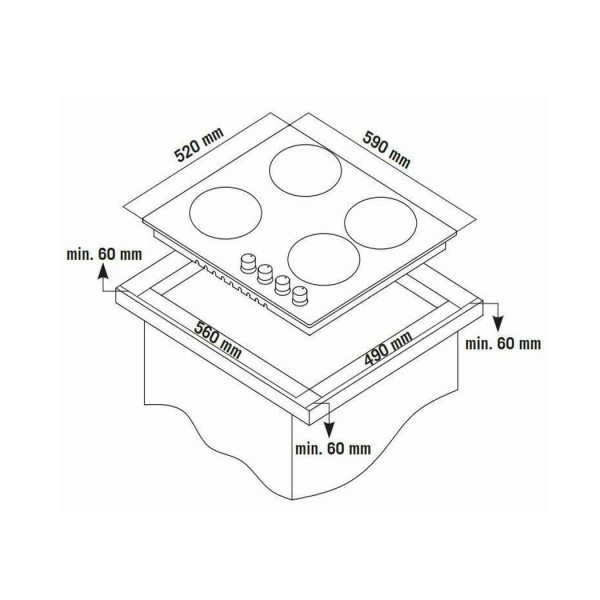 Εντοιχιζόμενη εστία μικτή TGS 9441 CER Thermogatz