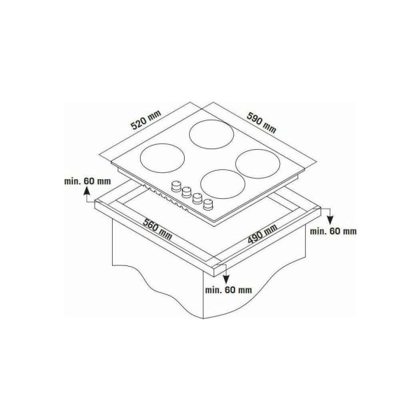 Εντοιχιζόμενη εστία υγραερίου TGS 9511 BL Thermogatz
