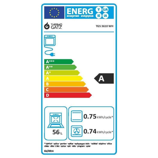 Κουζίνα υγραερίου μεικτή TGS-3610-WH Thermogatz